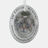 Foto Memorial Cat/Pet Glas Ornament (Voorkant Rechts)