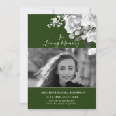 Foto Memorial Floral Green Rozen Poem Card Kaart (Voorkant)
