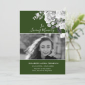Foto Memorial Floral Green Rozen Poem Card Kaart (Staand voorkant)