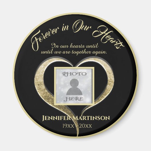 Foto Memorial Forever in Ons hart Magneet (Voorkant)