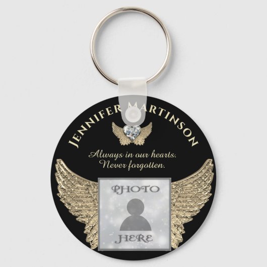 Foto Memorial Forever in Our Hearts Sleutelhanger (Voorkant)