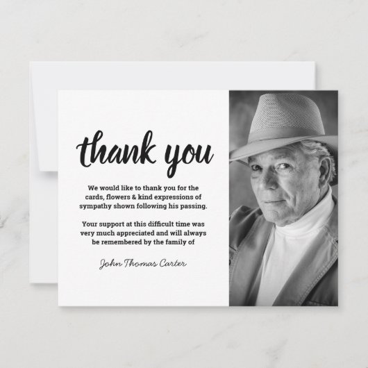 Foto Memorial Funeral Bedankt (Voorkant)