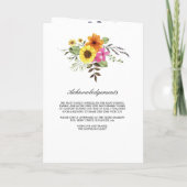 Foto Memorial Funeral Celebration of Life Programm Programma (Achterkant)