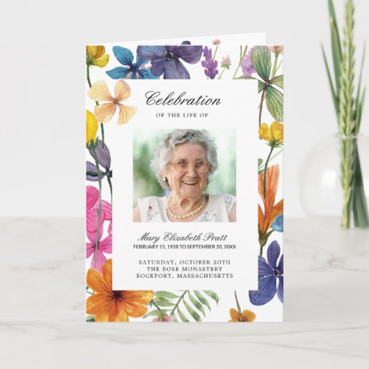 Foto Memorial Funeral Celebration of Life Programm Programma (Voorkant)