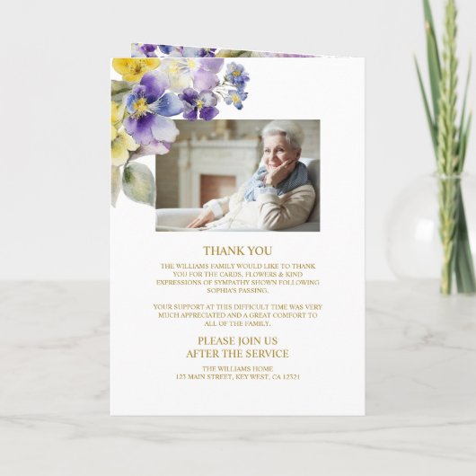 Foto Memorial Funeral Celebration of Life Programm Programma (Achterkant)