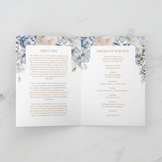 Foto Memorial Funeral Celebration of Life Programm Programma (Binnen)