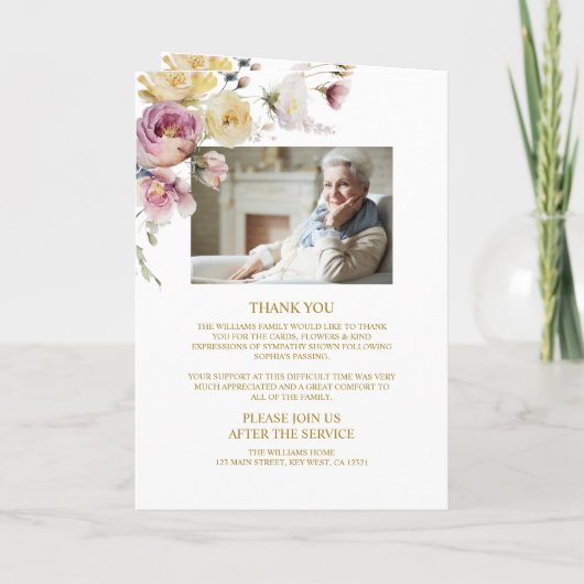 Foto Memorial Funeral Celebration of Life Programm Programma (Achterkant)