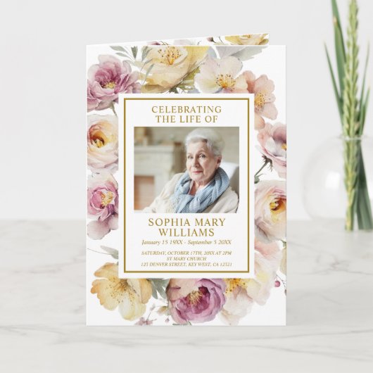 Foto Memorial Funeral Celebration of Life Programm Programma (Voorkant)