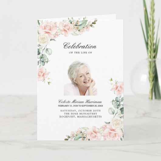 Foto Memorial Funeral Celebration of Life Programm Programma (Voorkant)