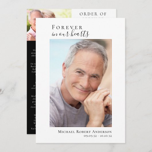 Foto Memorial Funeral Celebration of Life Programm Programmakaart (Voorkant / Achterkant)