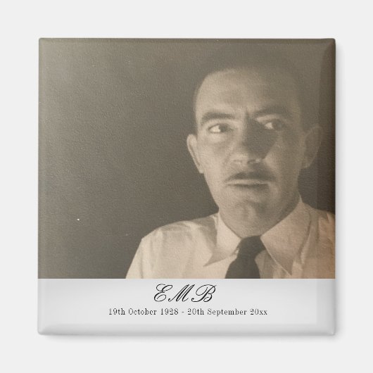 Foto Memorial Funeral Monogram Magneet (Voorkant)