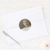 Foto Memorial Funeral Monogram Ronde Sticker (Envelop)