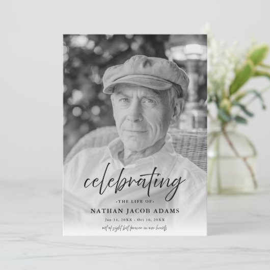 Foto Memorial Funeral Order of Service Goedkoop Programmakaart (Staand voorkant)