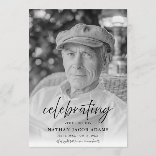 Foto Memorial Funeral Order of Service Goedkoop Programmakaart (Voorkant)