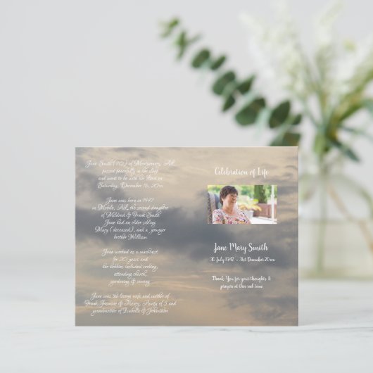 Foto Memorial Funeral Order of Service Programme (Staand voorkant)