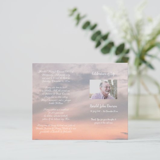 Foto Memorial Funeral Order of Service Programme (Staand voorkant)