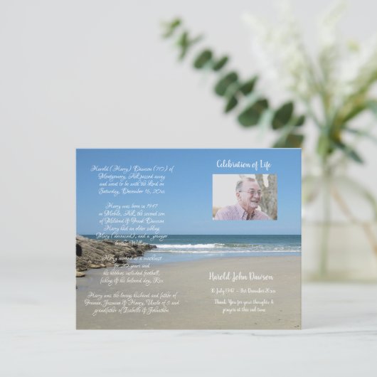 Foto Memorial Funeral Order of Service Programme (Staand voorkant)