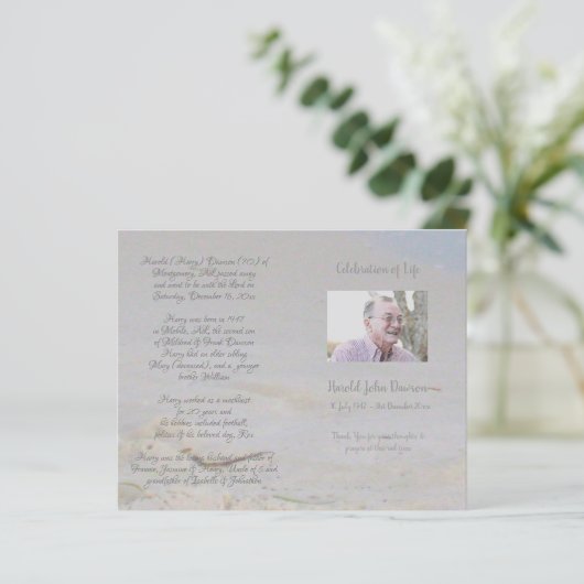 Foto Memorial Funeral Order of Service Programme (Staand voorkant)