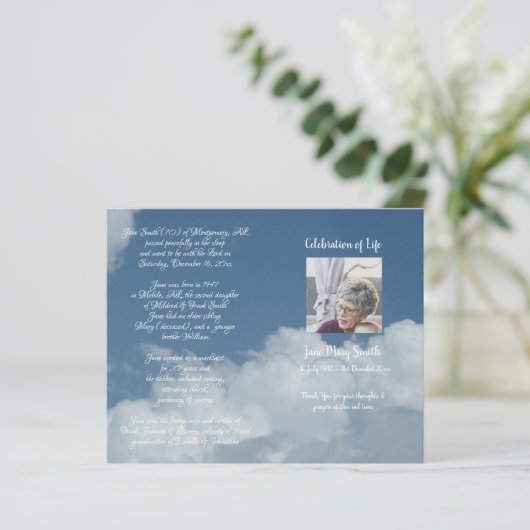 Foto Memorial Funeral Order of Service Programme (Staand voorkant)