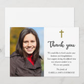 Foto Memorial Funeral Religious Christelijk Cross Bedankkaart (Voorkant / Achterkant)