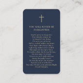 Foto Memorial Gold Script Blue Prayer Kaart Visitekaartje (Achterkant)