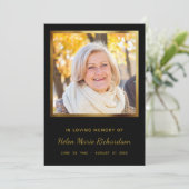 Foto Memorial Gold Sympathie Hartelijk dank Bedankkaart (Staand voorkant)