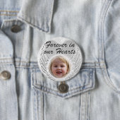 Foto Memorial Heart Angel Wings Button (In situ)