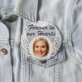 Foto Memorial Heart Angel Wings Button (In situ)