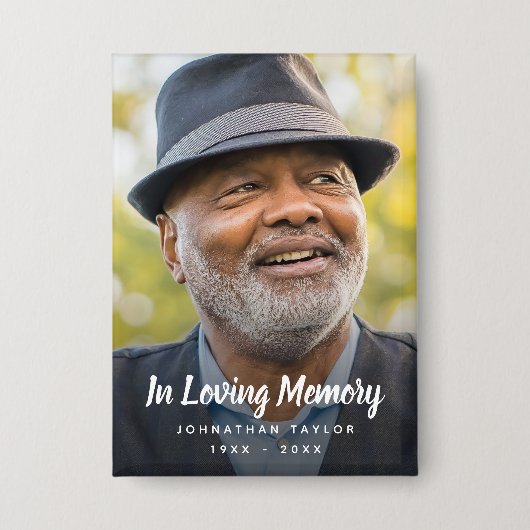 Foto Memorial Herdenking Tribute Button (Voorkant)