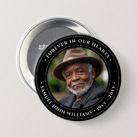 Foto Memorial Herdenking Tribute Ronde Button 7,6 Cm (Voorkant /achterkant)