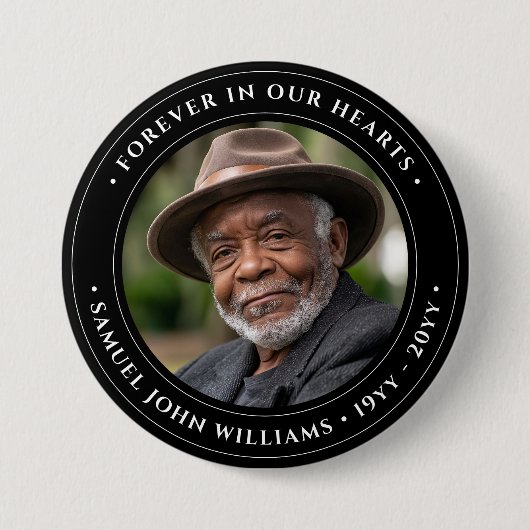 Foto Memorial Herdenking Tribute Ronde Button 7,6 Cm (Voorkant)
