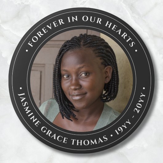 Foto Memorial Herdenking Tribute Ronde Button 7,6 Cm