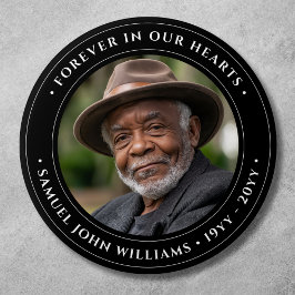 Foto Memorial Herdenking Tribute Ronde Button 7,6 Cm