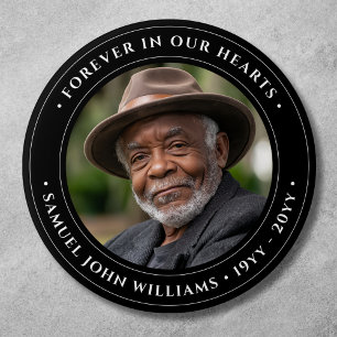 Foto Memorial Herdenking Tribute Ronde Button 7,6 Cm