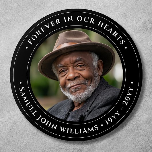 Foto Memorial Herdenking Tribute Ronde Button 7,6 Cm