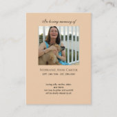 Foto-memorial I'm Free gebed card 2 Visitekaartje (Voorkant)