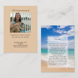 Foto-memorial I'm Free gebed card 2 Visitekaartje