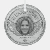 Foto Memorial in Loving Memory Glass Ornament (Voorkant)