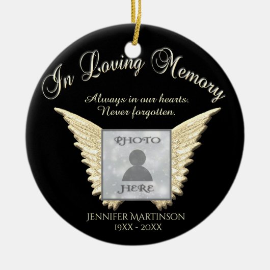 Foto Memorial in Loving Memory Keramisch Ornament (Voorkant)