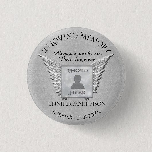 Foto Memorial in Loving Memory Ronde Button 3,2 Cm (Voorkant)