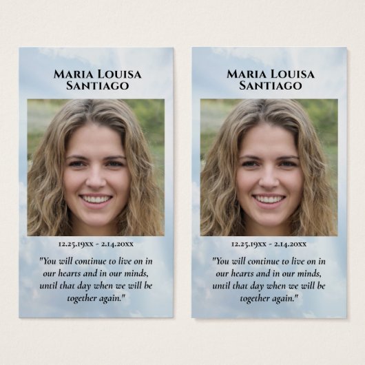 Foto Memorial Keepomwille Visitekaartje (Voorkant /achterkant)