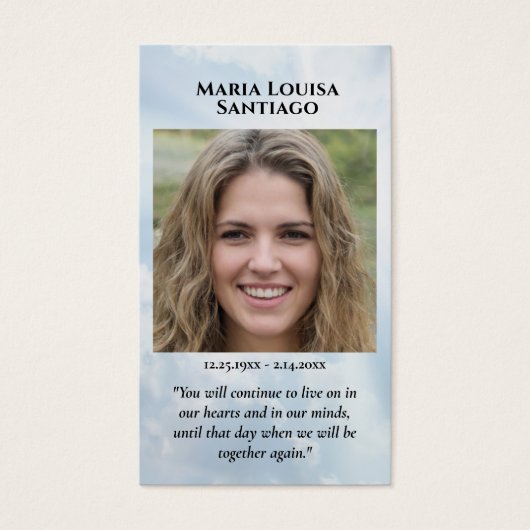 Foto Memorial Keepomwille Visitekaartje (Voorkant)