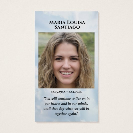 Foto Memorial Keepomwille Visitekaartje (Achterkant)