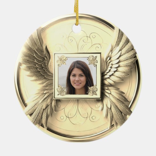 Foto Memorial Keramisch Ornament (Achterkant)