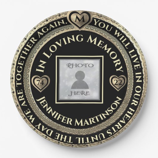 Foto Memorial Loving Memory Papieren Bordje (Voorkant)