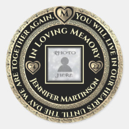 Foto Memorial Loving Memory Ronde Sticker