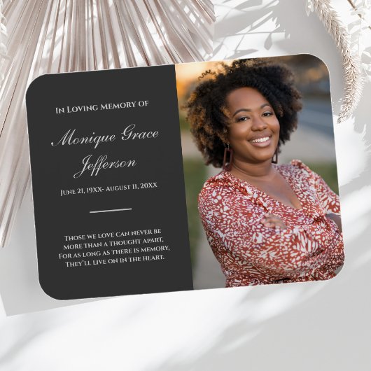 Foto Memorial Magnet Funeral Charcoal Gray Magneet