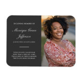 Foto Memorial Magnet Funeral Charcoal Gray Magneet (Horizontaal)