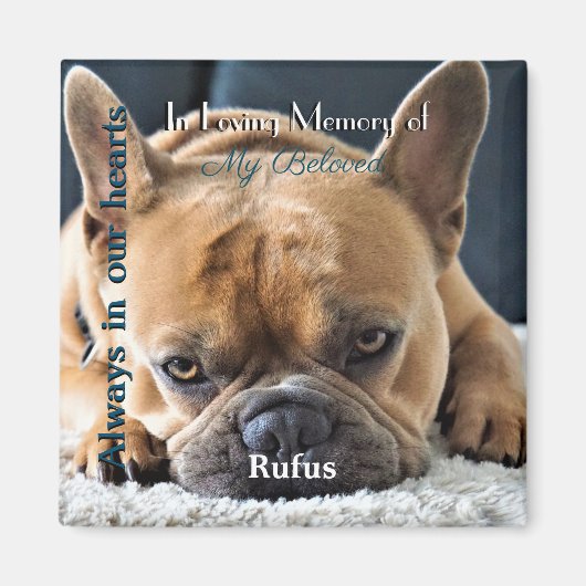 Foto Memorial Magnet met tekst - (Voorkant)