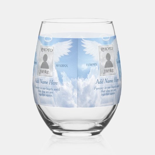 Foto Memorial met Clouds Wijnglas Zonder Voet (Achterkant)